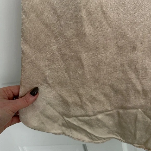 Anthropolgie Floreat Silky Satin Lace Cami Tank Top Cream Champagne Vneck - Picture 5 of 7